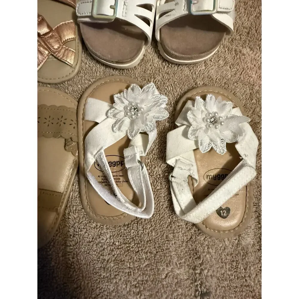Girls Sandals bundle, 2 carters size (9-12M), 1 size 12m, and 1 size 3c